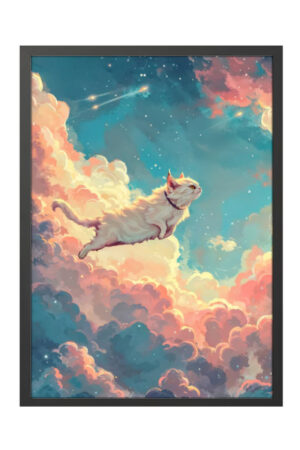 Kağıt Poster - Kedi Posteri Cat Kedzilla Kedi İllüstrasyonu Kediseverlere