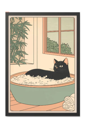 Kağıt Poster - Kedi Posteri Cat Kedzilla Kedi İllüstrasyonu Kediseverlere