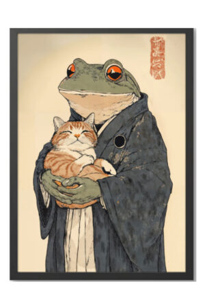 Kağıt Poster - Kedi Posteri Cat Kedzilla Kedi İllüstrasyonu Kediseverlere