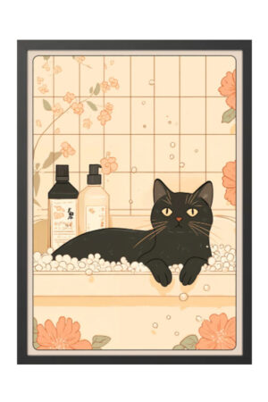 Kağıt Poster - Kedi Posteri Cat Kedzilla Kedi İllüstrasyonu Kediseverlere