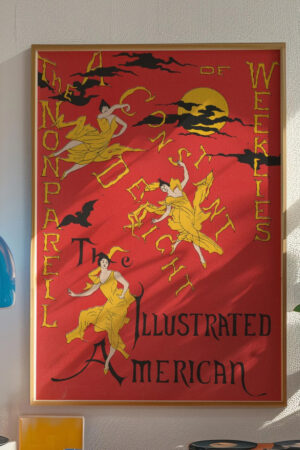 Poster - Kırmızı Art Nouveau Figürlü Vintage Afiş - Blanche McManus