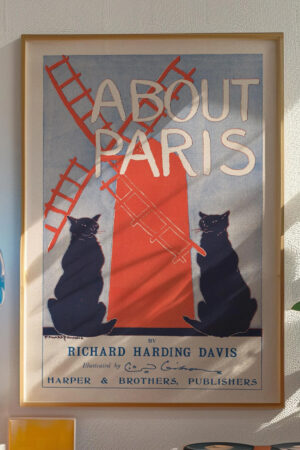 Poster - About Paris Vintage Tipografi - Şehir Posteri