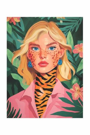 Poster Sarı Saçlı Kadın Portresi Pop Art Duvar Posteri
