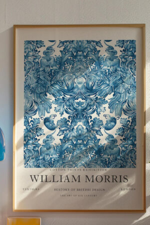 Poster - Mavi Çiçek Desenli Vintage Sanat - William Morris