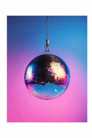 Poster Mor Işıklı Disko Topu Modern Sanat