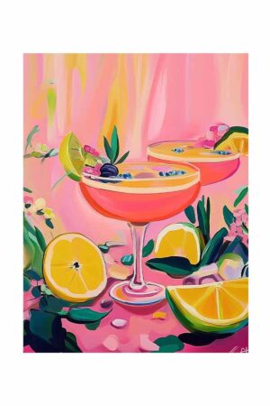 Poster Pastel Tonlu Modern İç Mekan İllüstrasyon