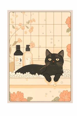 Poster - Ramen ve Siyah Kedi - Japon Temalı Poster