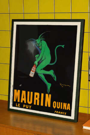 Poster - Vintage Green Devil Smoking - Dark Retro Aesthetic Kalın Kuşe Kağıt