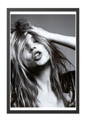 Poster - Black White Kate Moss Woman Portrait - Arzulanan Kadın Ve Bolluk Manifesti