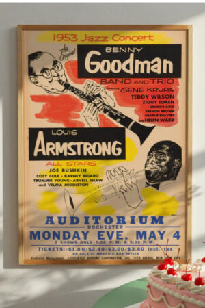 Poster - Benny Goodman Jazz Concert - Vintage Music Kalın Kuşe Kağıt